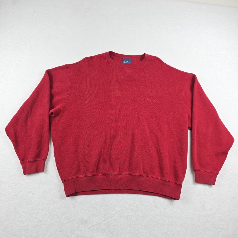 Vintage‎ Faconnable Sweatshirt Men's Size Large Red Crew Neck Sweater Hong Kong